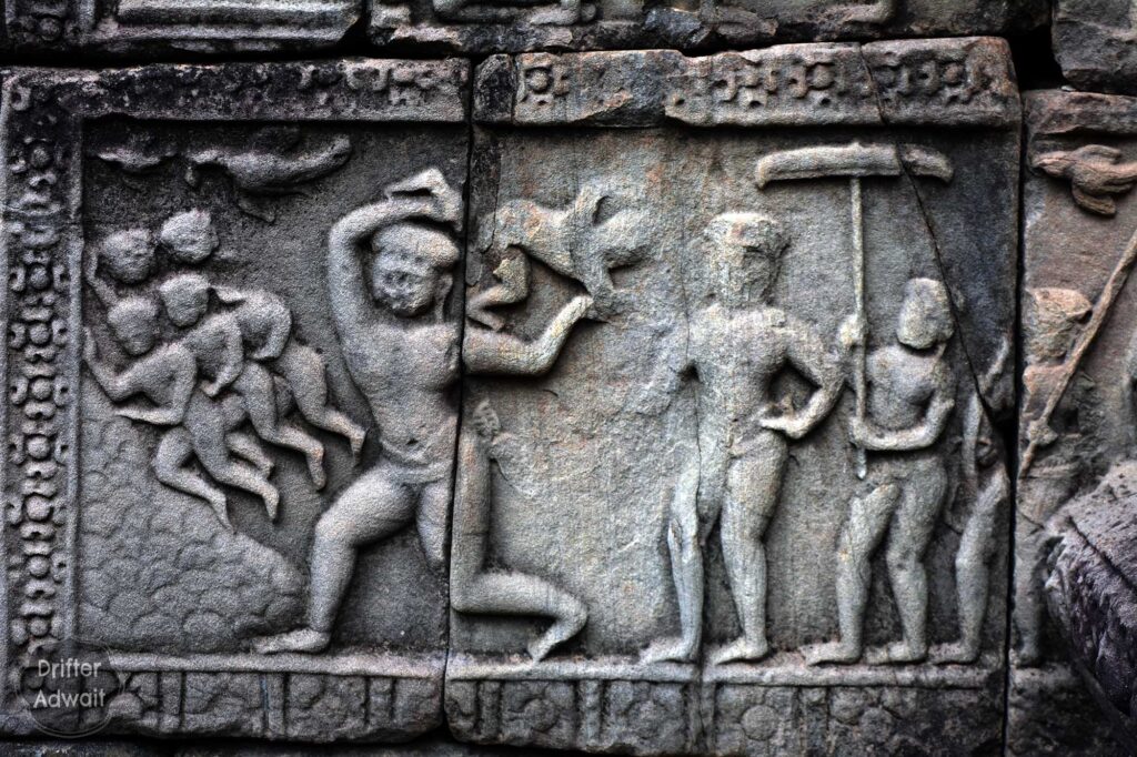 Kansa Killing Devaki's Six Children, Baphuon Temple, Cambodia