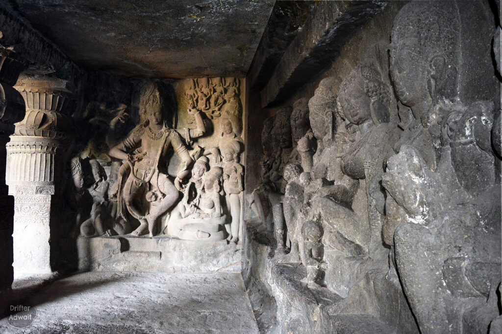 Dancing Shiva in Katisama Mudra with Matrukas, Cave 21, Ellora, Maharashtra