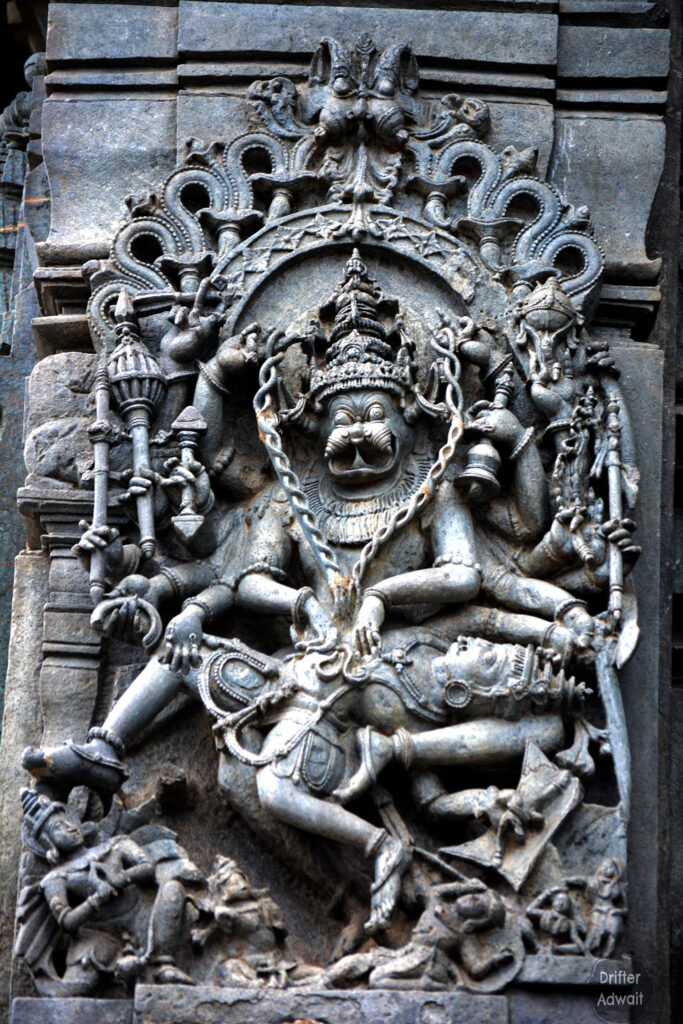 Prabhu Narsimha Killing HiranyaKashyapu, Hoysaleshwar, Halebeedu, Karnataka, Bharat