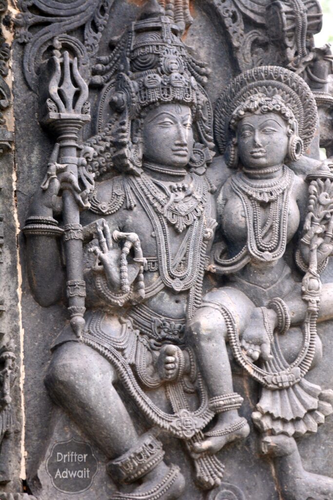 Shiva-Parvati, Hoysaleshwara Temple