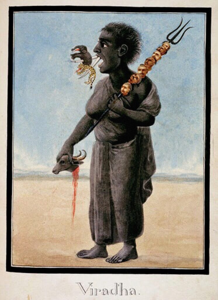 Viradha, Watercolor Painting, 'Adhyatma Ramayana', 1802, © Bridgeman Education