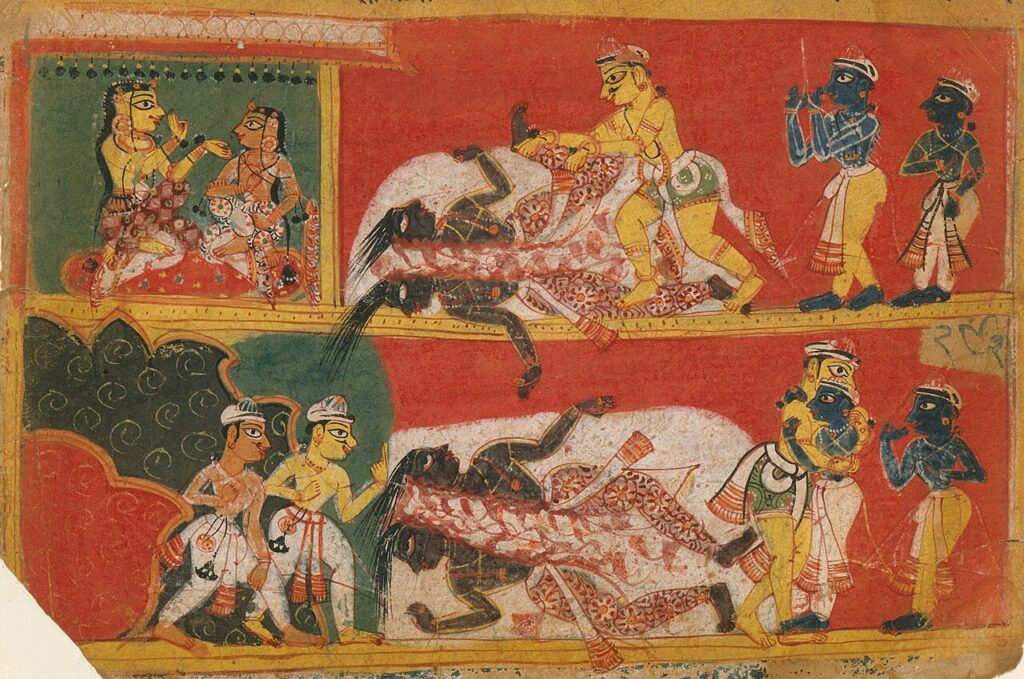 Bhima Slays Jarasandha.
ca. 1520–40
Metropolitan Museum of Art.