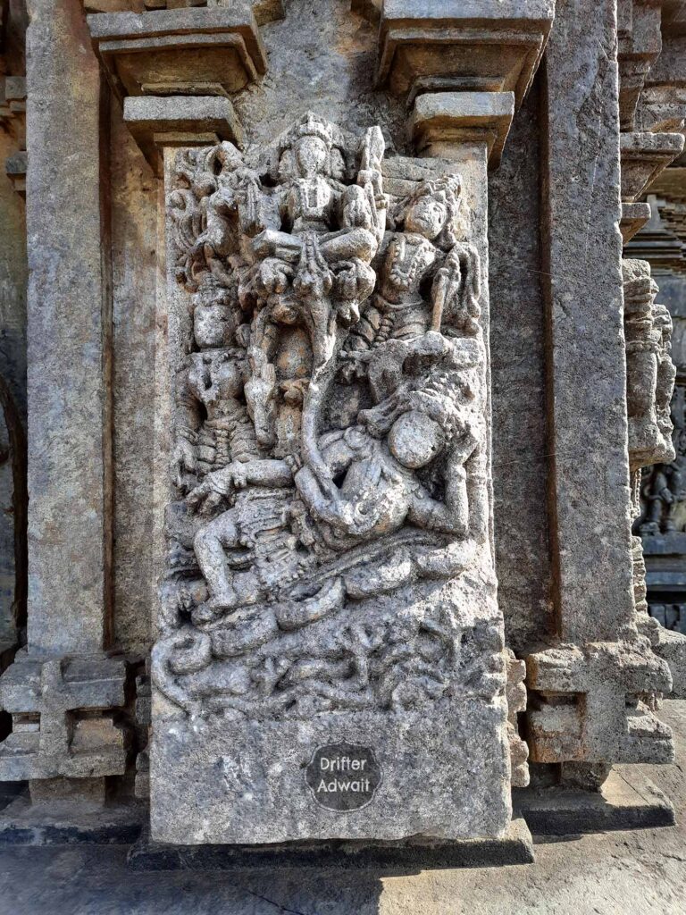 Brahma emerging from the Naval of Vishnu, Bucheshwar Temple, Koravangala, Karnataka