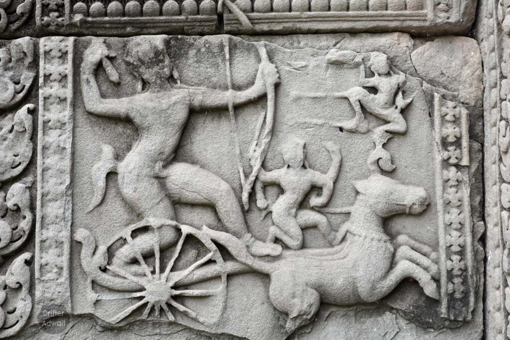 Arjun and Shri Krishna, Baphuon Temple, Siem Reap, Cambodia