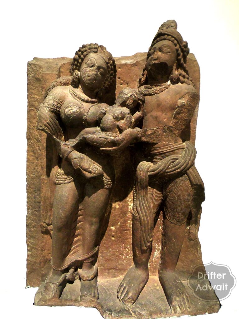 Devki Vasudev and little Shri Krishna, Gupt Era, Fifth century, Devgadh, UP, Delhi Museum