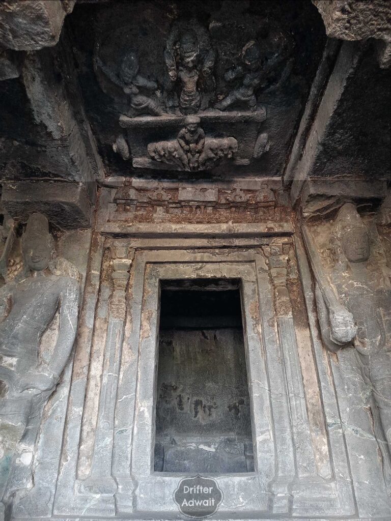 Arun-Surya over the ceiling, Ellora Caves, Maharashtra