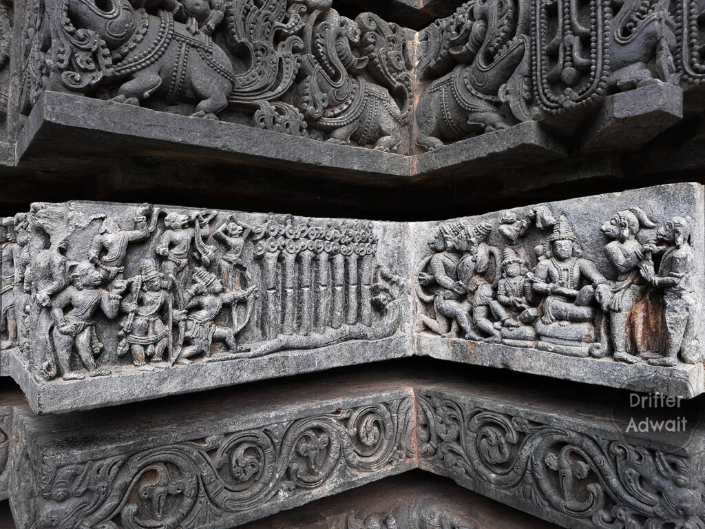 Sapta Saal Chhed and Vali Vadh, Hoysaleshwar Temple, Halebeedu, Karnataka