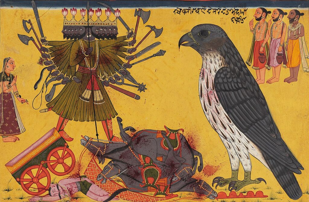 Jatayu Attacks Ravana to Save Sita and Shatters his Chariot - early 18th-century