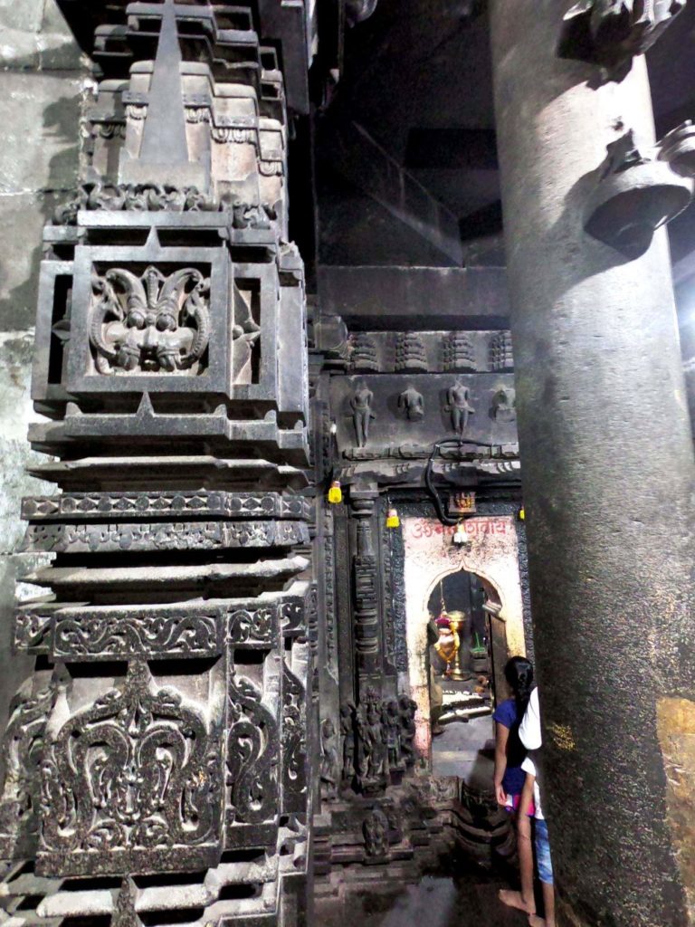 Kirtimukha on the Pillar of Bhuleshwar temple, Pune