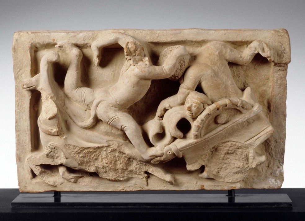 Terracotta panel depicting Hanuman in combat. 31.75 x 53.98 x 10 cm.16.
PhotographCourtesy of the Virginia Museum of Fine Arts.