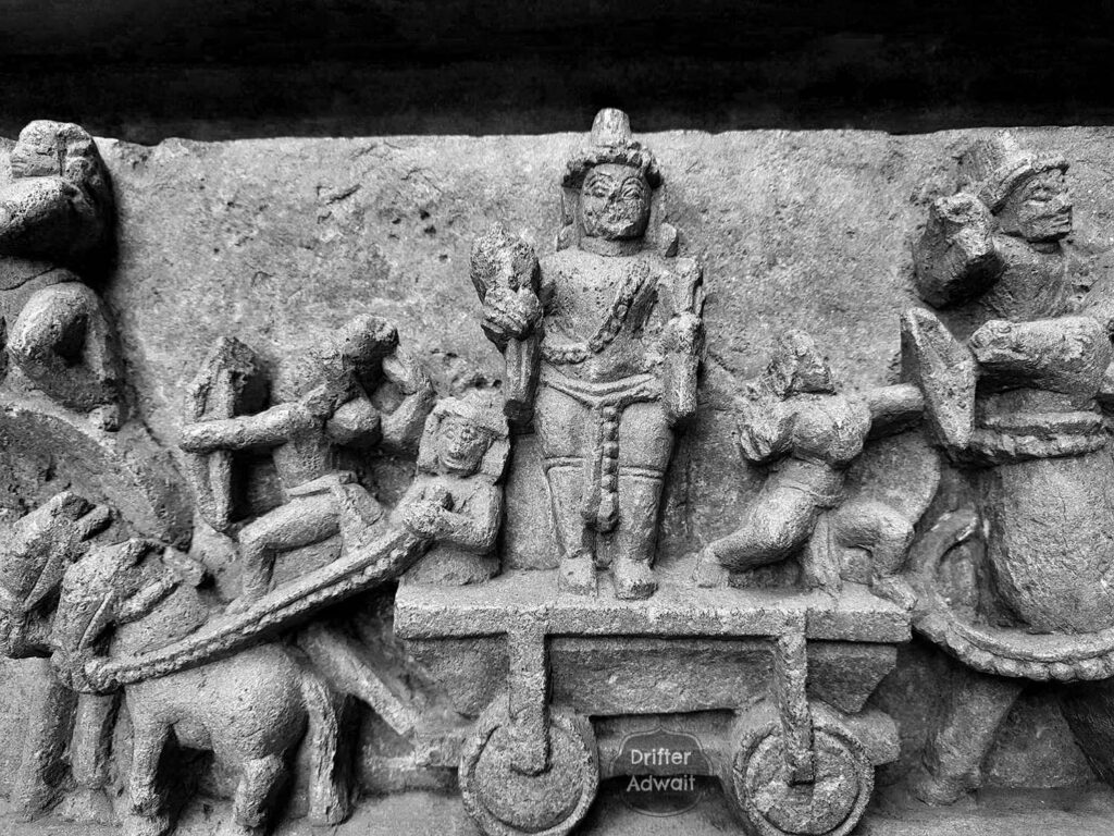 Surya with Arun depicted above the waist, Halebidu, Karnatak