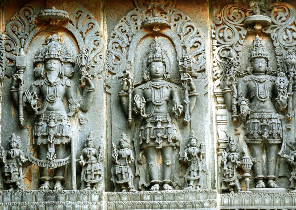 Brahma, Shiv and Vishnu, Halebeedu, Karnataka