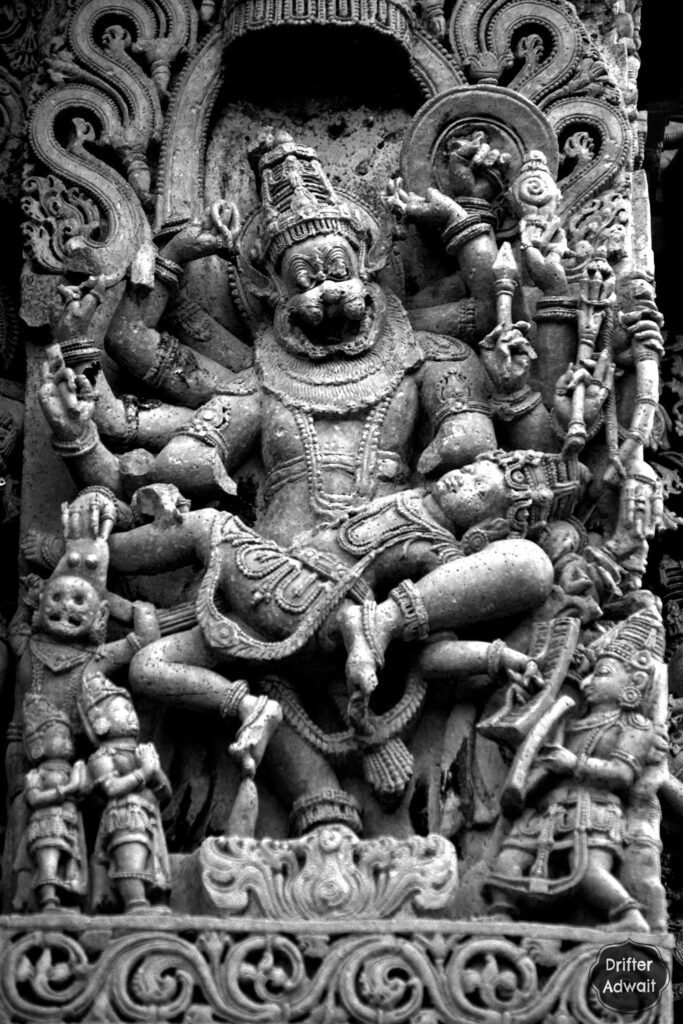 Ugra Narsimha at Hoysaleshwara Temple, Halebeedu, Karnataka