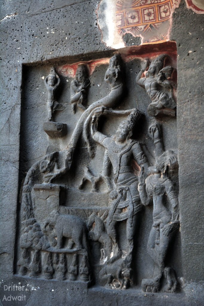 Gangavataran, Rock Cut temple of Kailas, Ellora, Maharashtra.