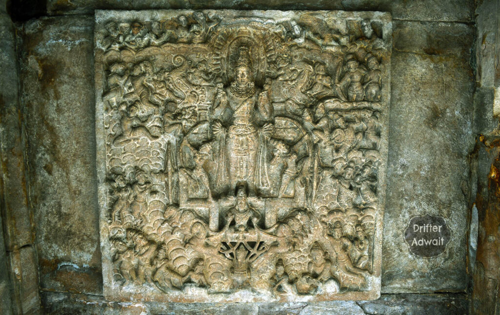 Surya Panel on the ceiling with Arun, Virupaksha Temple, Pattadakal, Karnatak