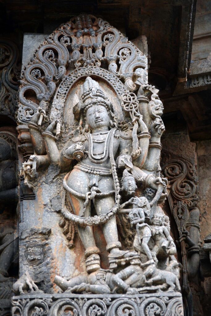 Fierce Bhairava, Hoysaleshwar temple, Halebeedu